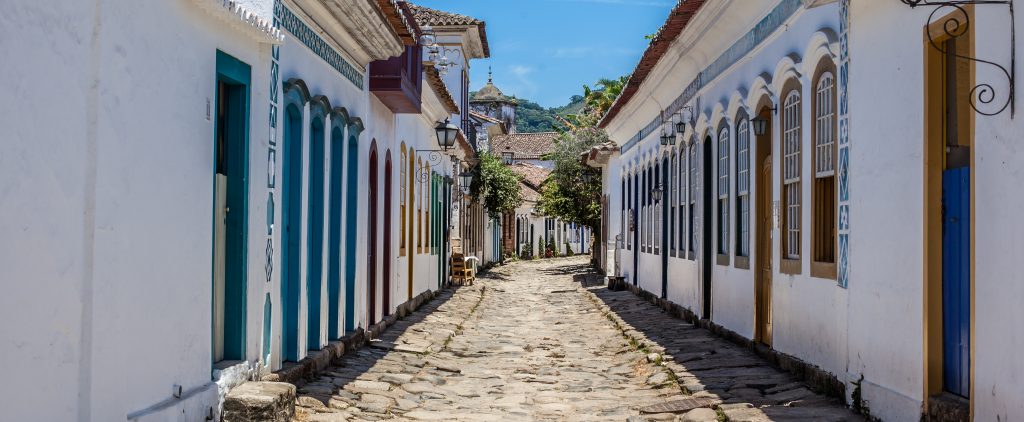 Cobbled streets in Paraty. 