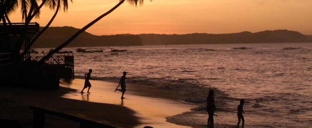 Sunset on Pipa beach in the Nordeste region of Brazil.