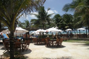 Some beach side sun loungers in Brazil.