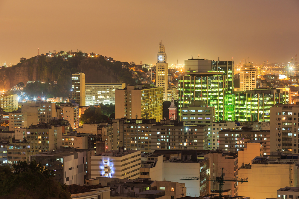 Rio de Janeiro at night. 