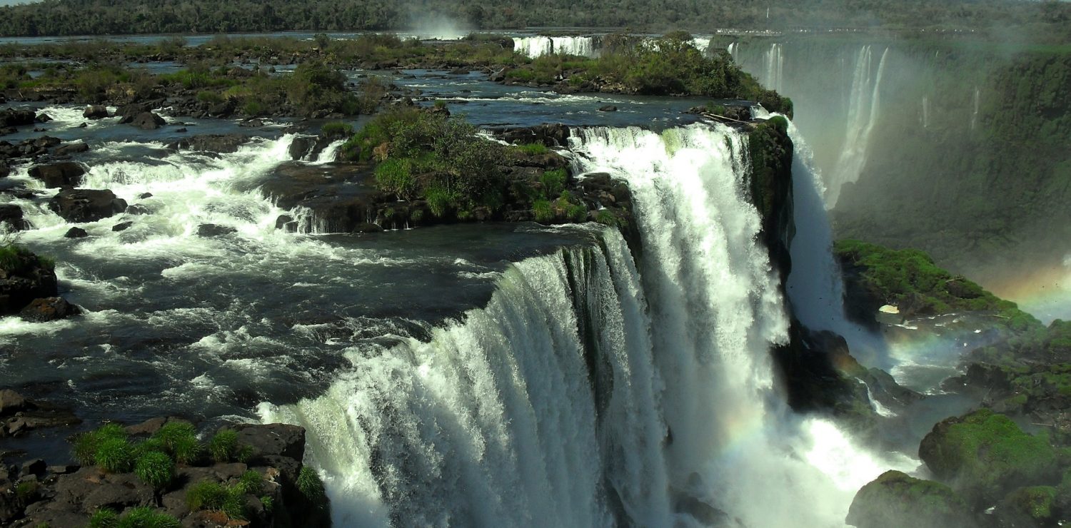 Brazilian Iguazu Falls seen from the back