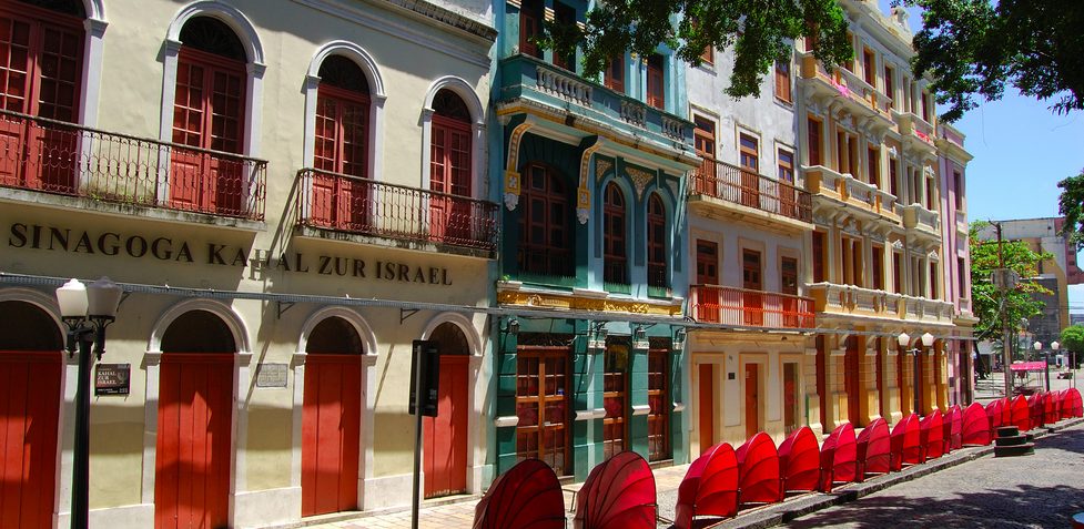 The facade of the historical center of Recife. 