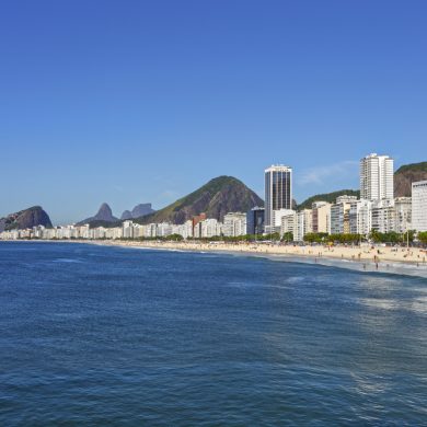 One of the many beautiful beaches of Rio de Janeiro.