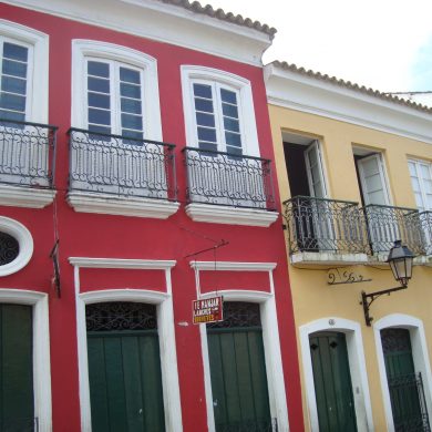 Colourful facades in Salvador de Bahia.