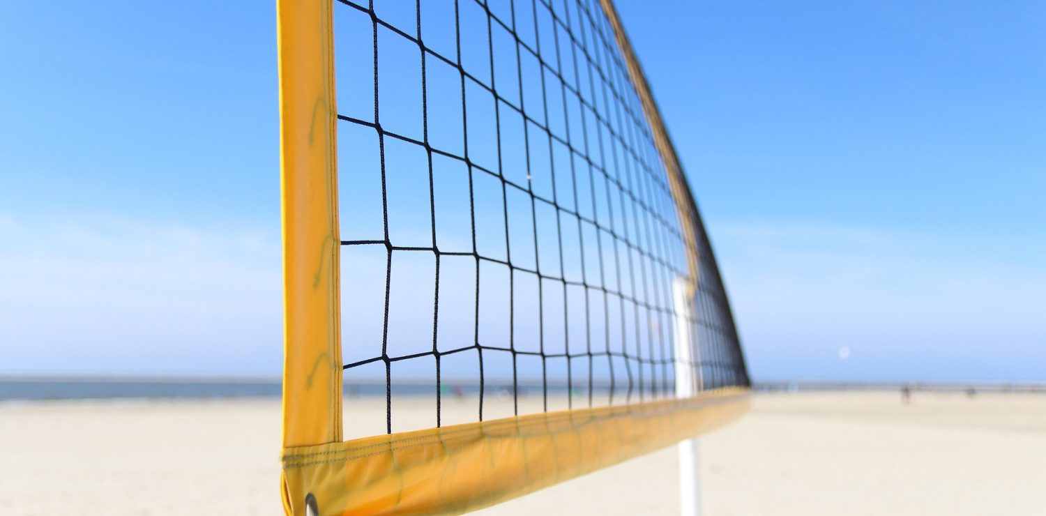 A beach volleyball net.