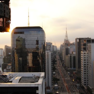 Aerial view of Avenida Paulista in Sao Paulo.