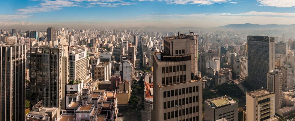 A skyline view of the buildings of São Paulo.