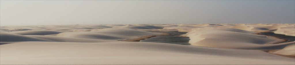 Panoramic view of lencois maranheses, Nordeste desert.