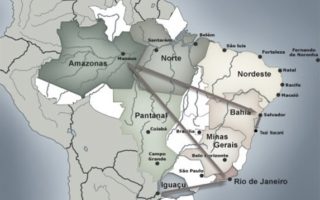 Map of the Honeymoon in Brazil Tour.
