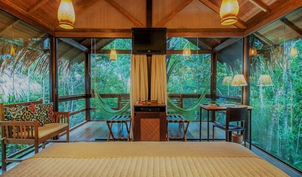 Inside the Anavihanas Jungle Lodge.